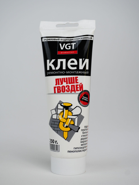 Клей VGT ремонтно-монтажный прозрачный, тюбик 0,25 кг 89986 - купить с ...