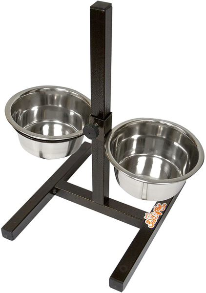 Зооник Подставка квадратная под миски для собак, с двумя металлическими ...