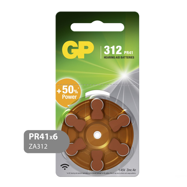 Батарейки таблетки GP для слуховых аппаратов (PR41) ZA312 1,45V ...