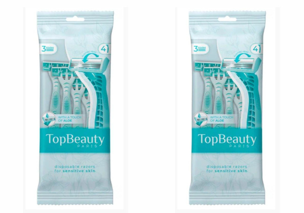 TopBeauty Paris Станки одноразовые , 3 лезвия, 4 шт, 2 уп - купить с ...