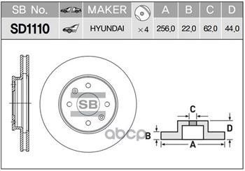 Диск Тормозной Hyundai Solaris 10- Перед. Sangsin brake арт. SD1110 ...