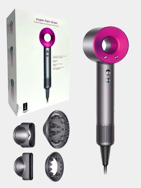 Фен для волос супер фен, розовый, черный - купить по выгодным ценам в ...