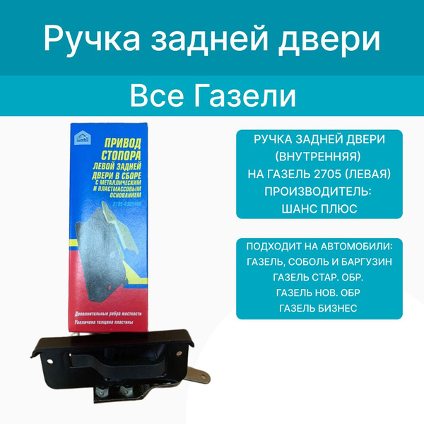 Ручка сдвижной двери на Газель 2705 (внутренняя, левая). Шанс Плюс ...