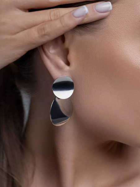 Серьги бижутерия женская круглые висячие - купить с доставкой по ...