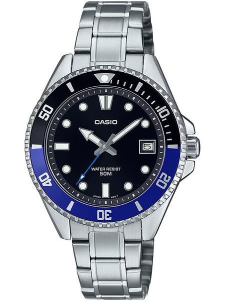 Мужские кварцевые наручные часы Casio MDV-10D-1A2 с вращающимся безелем ...