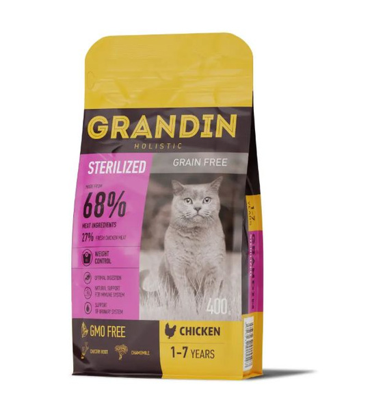 Сухой корм Grandin Holistic Sterilized для стерилизованных кошек с ...