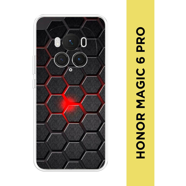 Силиконовый чехол на Honor Magic 6 Pro / Хонор Меджик 6 Про "Соты ...