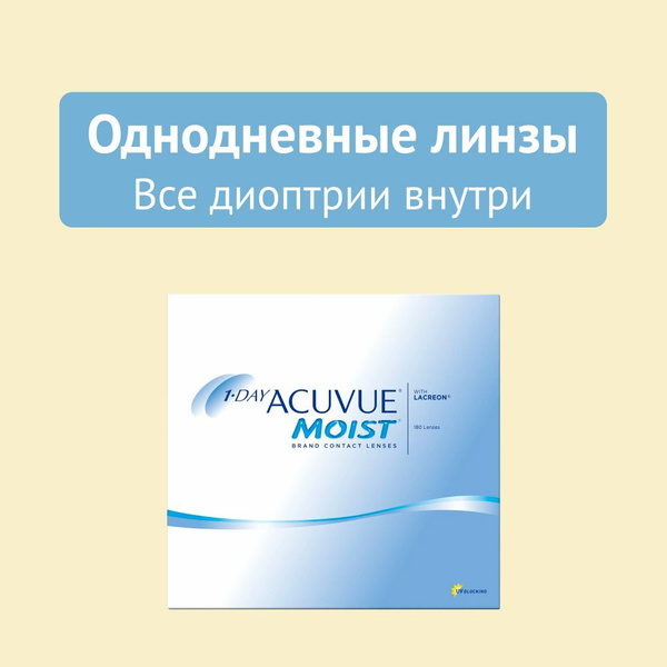 Контактные линзы ACUVUE, 1 Day Acuvue Moist, однодневные, -5.50 / 14.2 ...