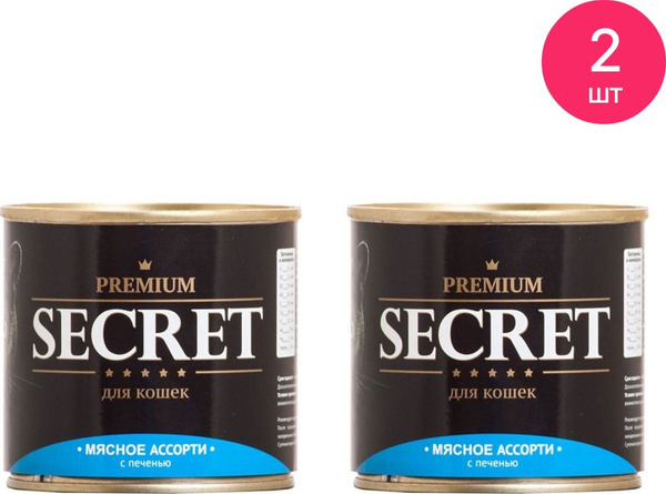 Корм для кошек влажный Secret / Секрет для взрослых животных, мясное ...