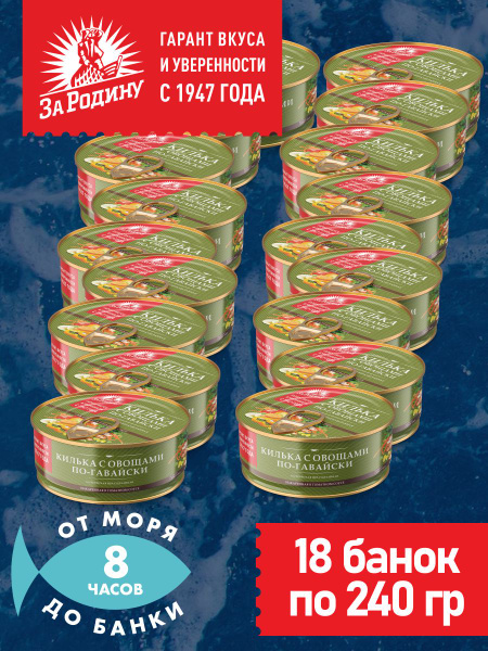 Килька балтийская с овощами в томатном соусе по-гавайски, За Родину 18 ...