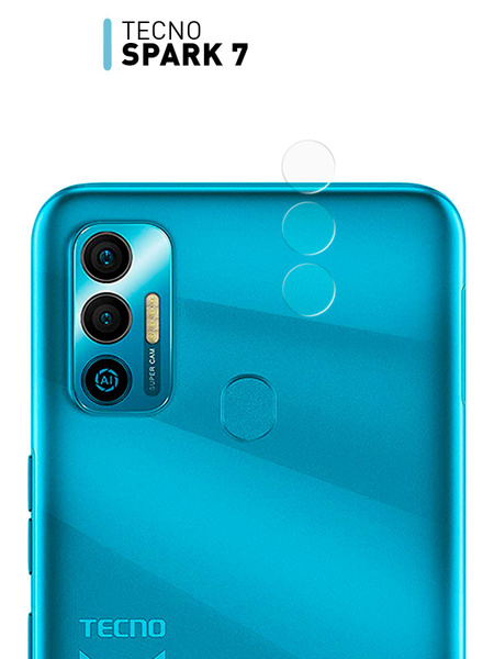 Стекло на камеру для Tecno Spark 7 (Техно Спарк 7) прозрачное защитное ...