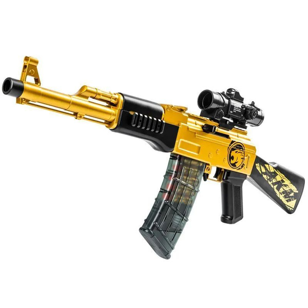 Автомат "Калашникова" АК 47 GOLD детский с мягкими пульками, игрушечное ...