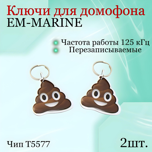 Электронный ключ для домофона(перезаписываемый) 2шт Zefirka (Em marine ...