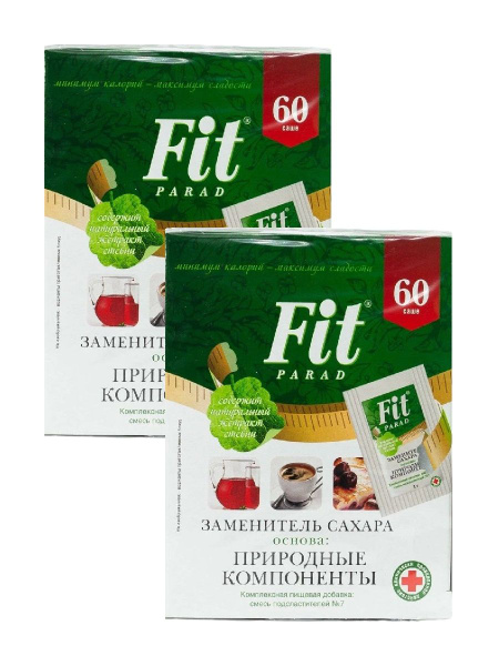 Сахарозаменитель Fit Parad № 7 на основе эритрита саше (60штх1г), 60 г ...