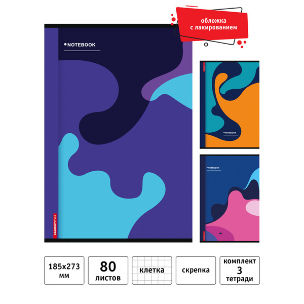 Academy Style Тетрадь, 3 шт., листов: 80 - купить с доставкой по ...