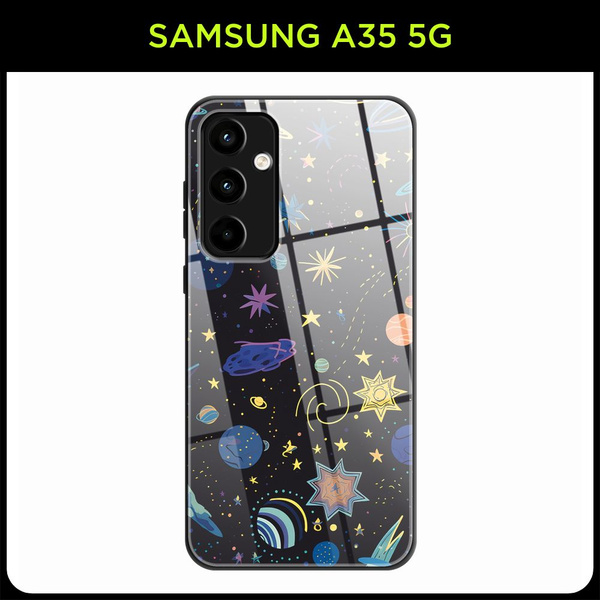 Стеклянный чехол на Samsung Galaxy A35 5G / Самсунг А35 5G с принтом ...