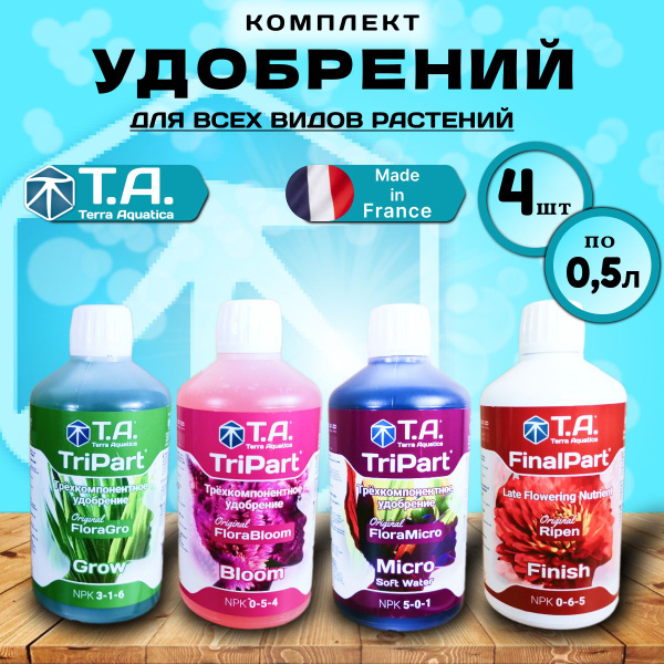 Комплект удобрений GHE Flora Series (Grow + Bloom + Micro SW + Ripen ...