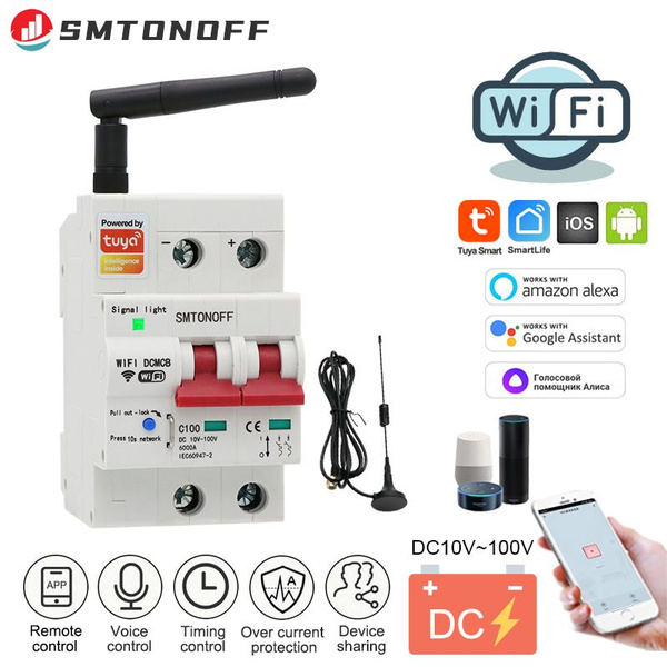 Купить SMTONOFF Tuya WiFi умный DC MCB автоматический выключатель 2P ...