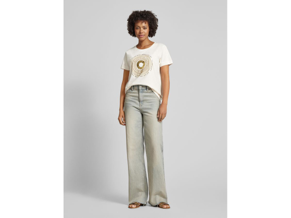 Футболка Mos Mosh, размер 44, цвет бежевый, Основной материал 1: Хлопок ...