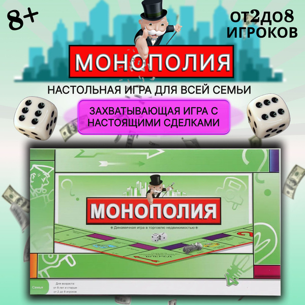 Настольная игра монополия классическая игровое поле 42*42 см - купить с ...