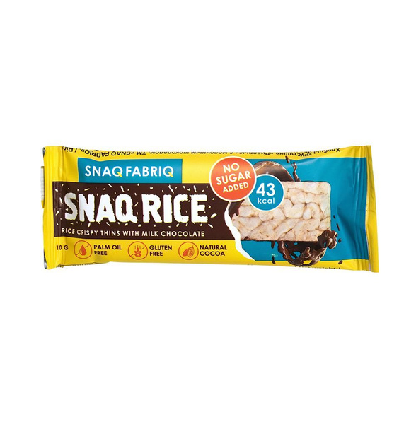Батончик SNAQFABRIQ Snaq Rice с молочным шоколадом (без сахара) 10г ...