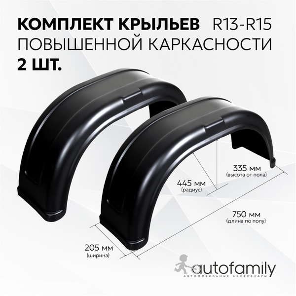 Пластиковое крыло прицепа универсальное R13 комплект из 2 штук ...