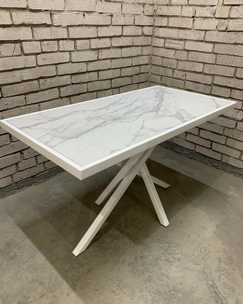 Стол обеденный из керамогранита white, 124х64х75 см - купить по ...