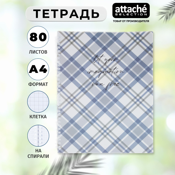 Тетрадь А4 Attache Selection общая, 80 листов, в клетку - купить с ...