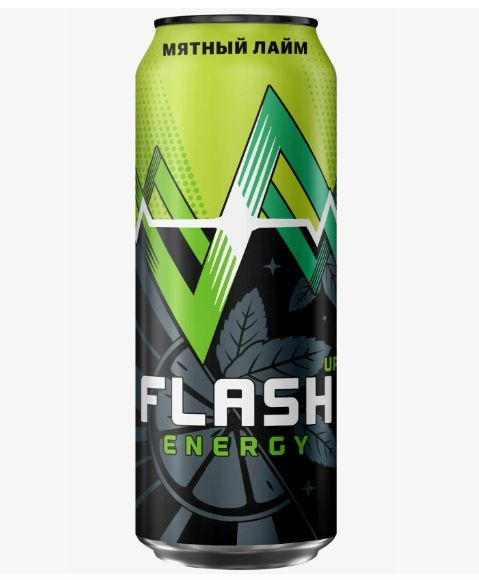 Энергетический напиток Flash Up Energy Мятный Лайм, 24 банки по 450 мл ...