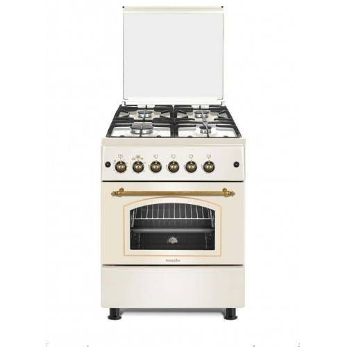 Плита газовая SMILE SM6GR130 бежевый (г/к конф, ретро, стекл.кр, чугун ...