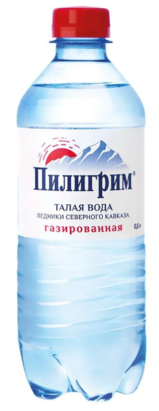 Вода питьевая ледниковая Пилигрим, 12 шт по 0,5 л, пэт, с газом ...