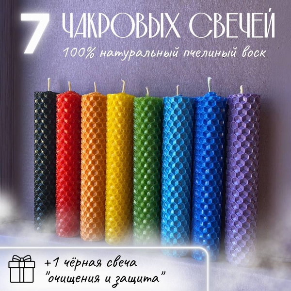 Набор свечей "Набор свечей из вощины "Чакральный" ("Чакровый ...