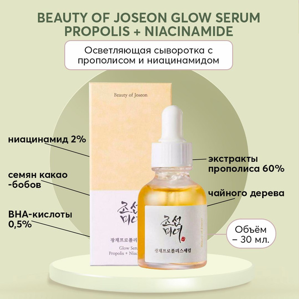 Характеристики BEAUTY OF JOSEON Сыворотка осветляющая с прополисом и ...