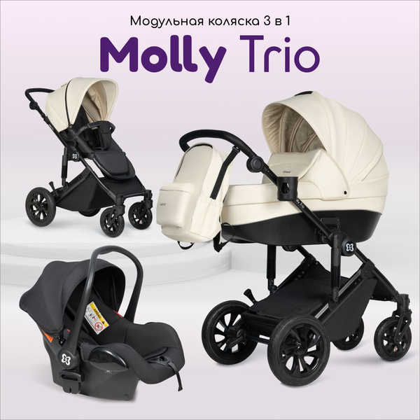 Коляска для новорожденных 3 в 1 Farfello Molly Trio, с автокреслом 0 ...