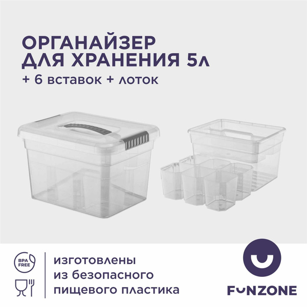 Контейнер для хранения вещей FunZone, 25 х 20 х 16 - купить по выгодной ...
