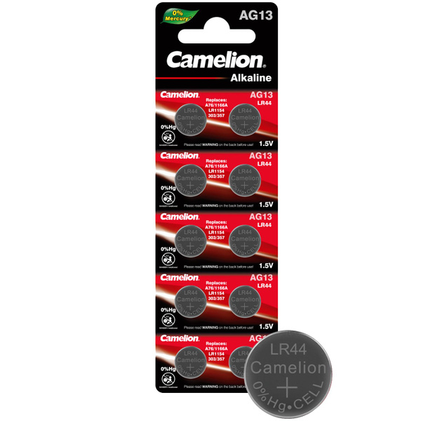 Батарейка для часов Camelion G13 BL-10 Mercury Free AG13-BP10 0%Hg 357A ...