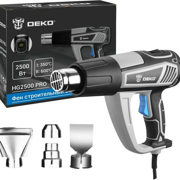 Строительный фен DEKO Фен строительный HG2500 PRO, 2500 Вт, с LCD ...