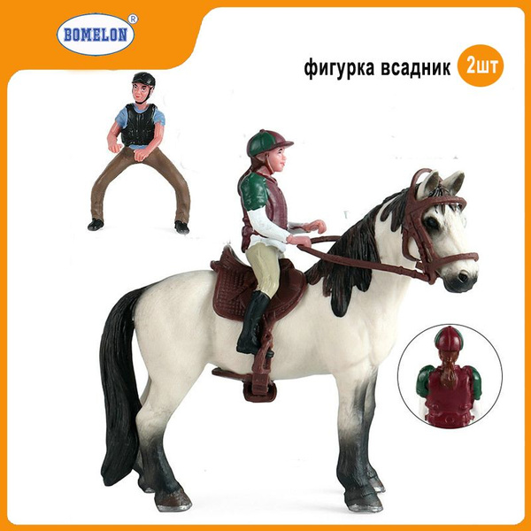 фигурка белый лошади с всадником,фигурка всадник 2 шт, Tennessee white ...