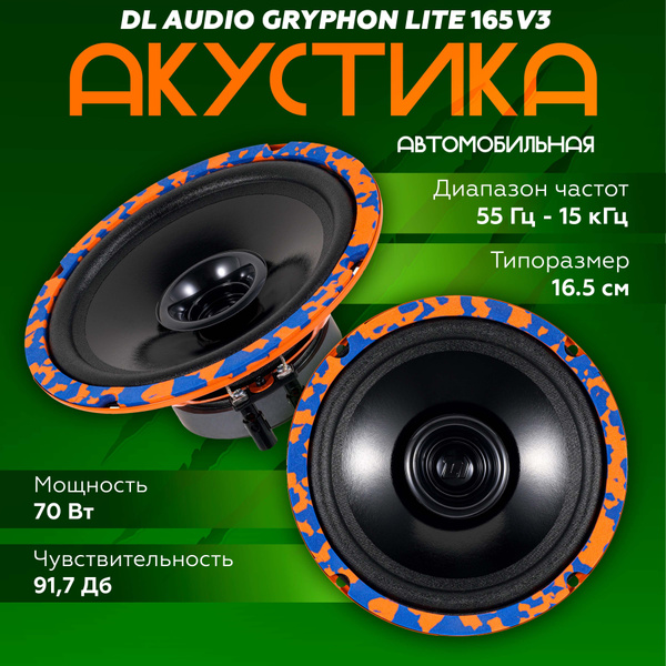 Динамики автомобильные DL Audio Gryphon Lite 165 V.3 широкополосная ...