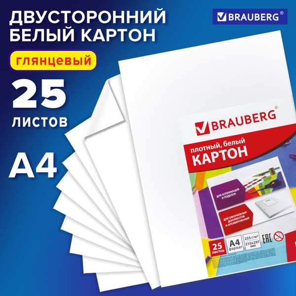 Картон белый плотный для творчества и рисования формата А4 мелованный ...