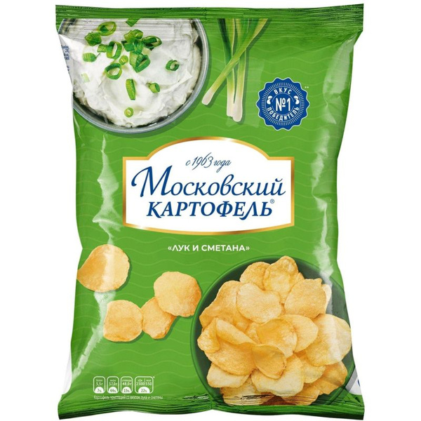 Чипсы Московский картофель Лук и Сметана, 60 г, 12 шт./уп. купить на ...