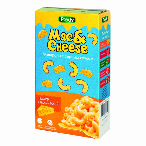 Макаронные изделия Foody с сырным соусом Чеддер Mac&Cheese 143 г ...