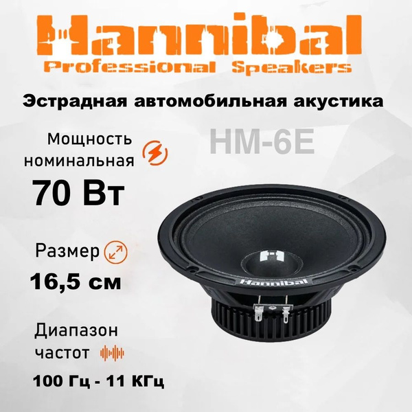Среднечастотная автомобильная акустика Alphard Hannibal HM-6E ...