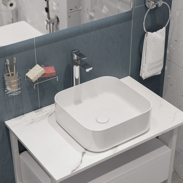 Раковина STWORKI Эстерсунд S31410WH чаша, без отверстия под смеситель ...