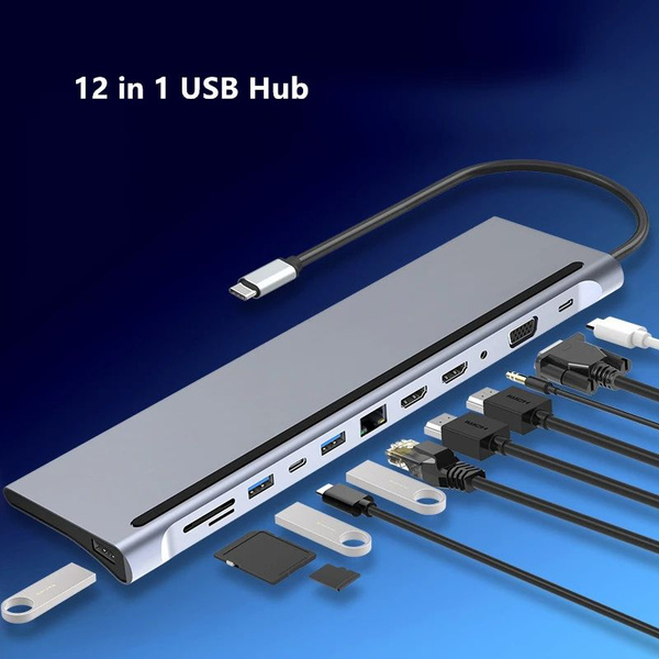 USB HUB 12в1 / USB разветвитель, type c hdmi, док станция type c, usb ...