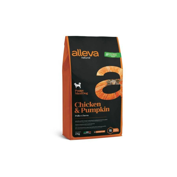 Alleva Natural Puppy Chicken & Pumpkin Maxi сухой корм для щенков ...