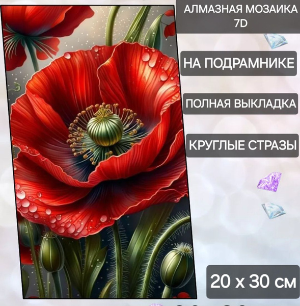 Алмазная мозаика 7D на подрамнике Живопись Вышивка Картина стразами ...