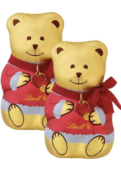 Lindt Teddy шоколадные медведи из молочного шоколада в красном свитере ...
