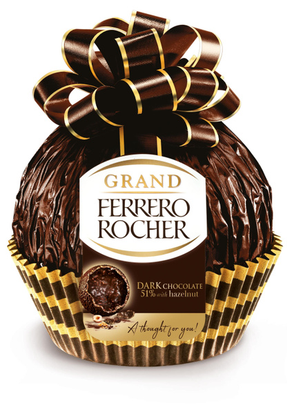 Шоколадный шар с начинкой FERRERO Rocher Grand темный шоколад, 125 г ...
