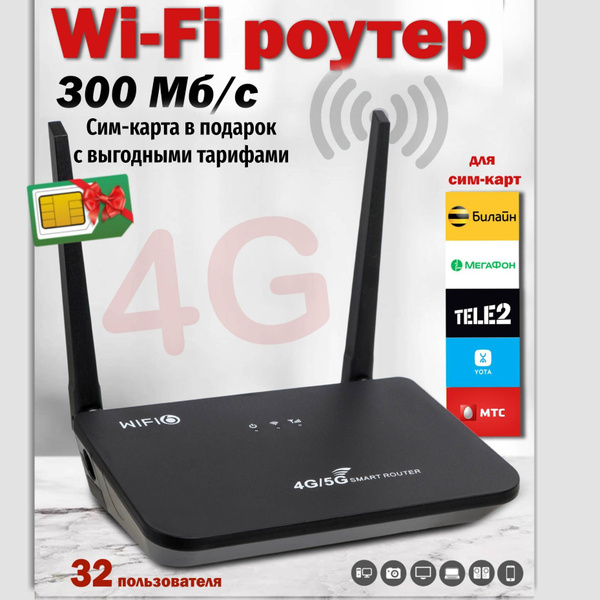 Wi-Fi Роутер с сим картой Роутер wi-fi 4g с sim-картой купить на OZON ...